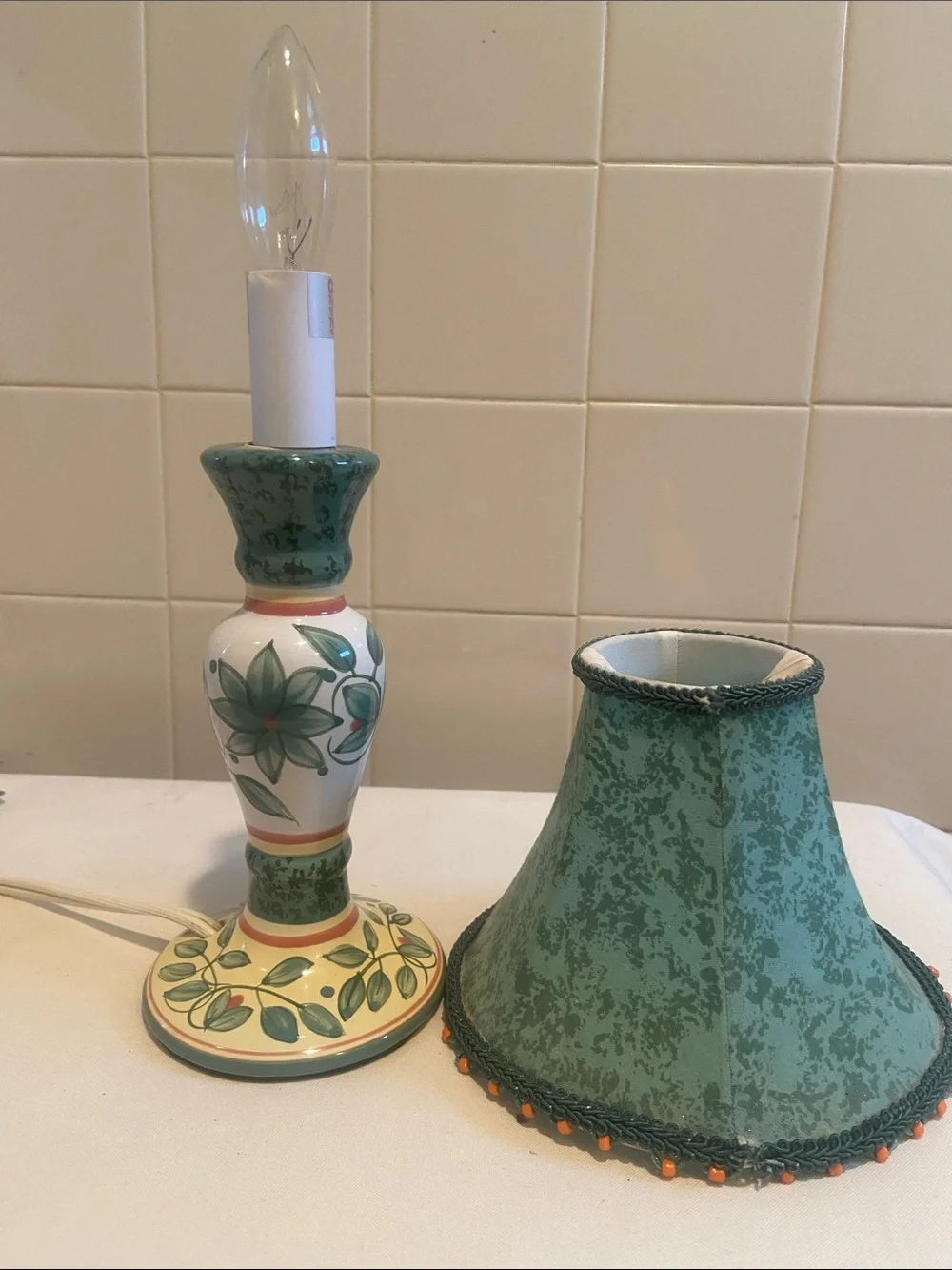 🩷 Vintage Pfaltzgraff Floral Ceramic Table Lamp